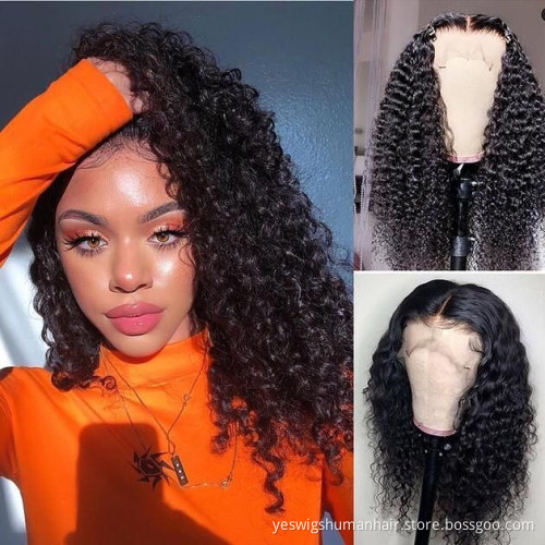 Cheap Wholesale Lace Closure Wig Vendor Raw Brazilian Afro Kinky Curly Virgin Human Hair Hd Full Lace Front Wig For Black Women